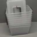 Citylife 8 Packs 6 QT Plastic Storage Bins with Latching Lids Clear Storage Box with handle Stackable Storage Containers for Organizing Snacks, Crafts, Toys, Tools