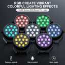 Rechargeable Portable Par Lights 1 Pack, Cordless 12 RGB Battery Powered Stage Light, Uplights Sound Activated Remote Control for Christmas Events,Par Lights for Club Party Stage Lighting