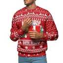 99TIMORO Movie Printed Ugly Christmas Sweater, Holiday Crewneck Sweatshirt 2025, Unisex Long Sleeve Pullover, Honey Bear Pattern, Festive Outfit Gift Large
