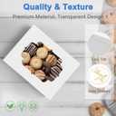30 Pcs Bakery Boxes 8-In with Windows, Cookie Boxes White for Chocolate Covered Strawberries, Treats, Donuts, Cupcakes, and Candy Gift Giving 8x6x2.5 Inch
