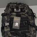 Hannibal Tactical MOLLE Assault Pack, Tactical Backpack Military Army Camping Rucksack, 3-Day Pack Trip w/ USA Flag Patch, D-Rings, Black Camo, 40L