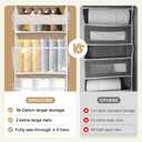 5 Tiers Over the Door Organizer with 10 Mesh Side Pockets, 44 lbs Weight Capacity Closet Hanging Storage Organizer with Large Clear Window Kids Toys, Shoes, Diapers, Beige