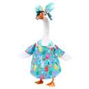 Yymobt Easter Porch Goose Outfit for 23 Inch Lawn Cement Plastic Goose Statue Clothes Colorful Eggs and Flower Geese Cloth with Bunny Hat Dress for Spring Outdoor Patio Yard Garden Holiday Decoration