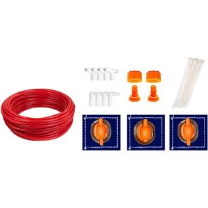 DIY Sprinkler Hose Kit for Inflatable Waterslides and Bounce Houses with 50 Foot PVC Tubing 3 Sprayer Heads Elbow and 3-Way Fittings Hose Connections and Zip Ties Customizable 11 Piece Set