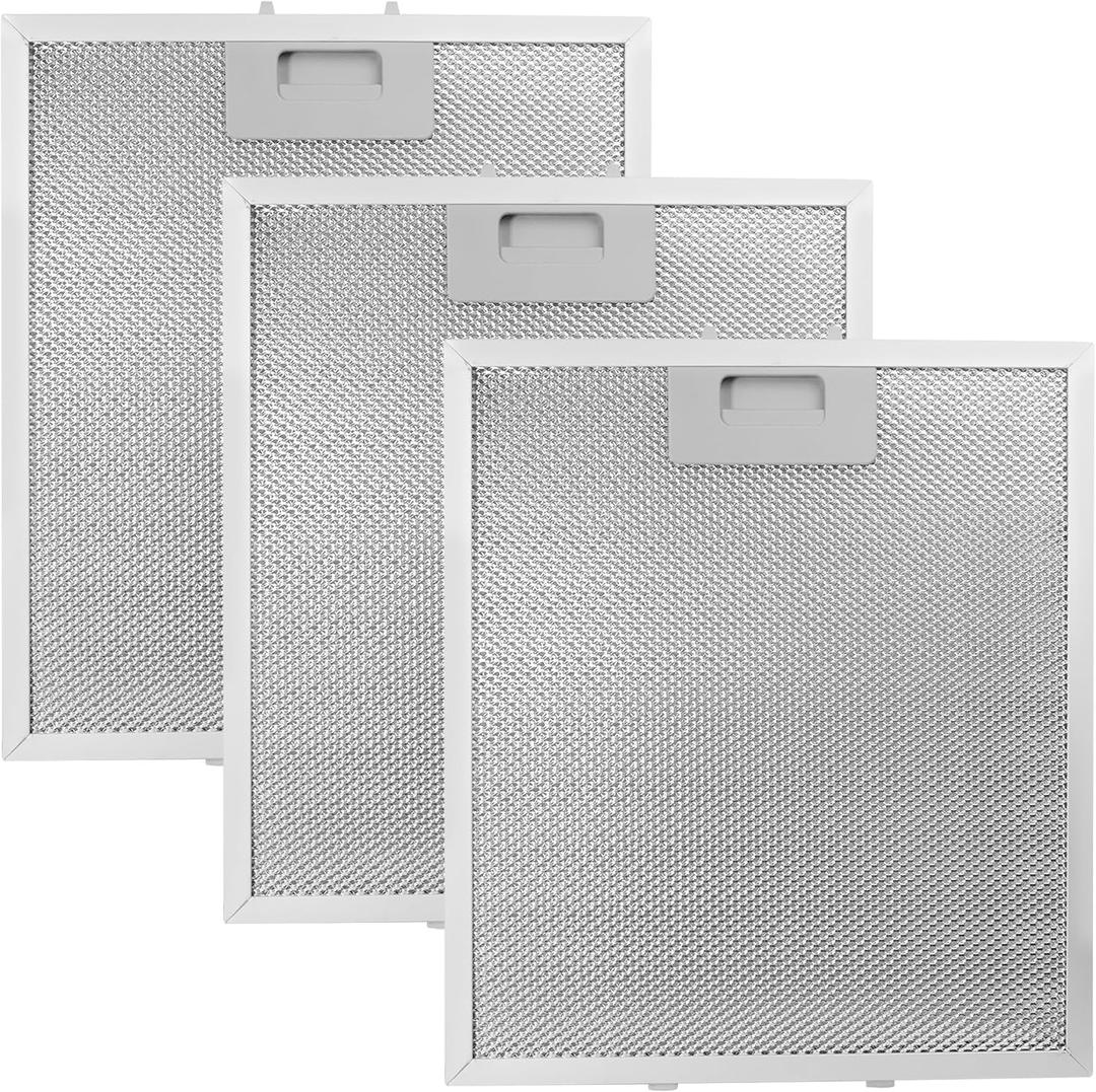 [3-Pack]Updated W10169961A Range Hood Filter Replacement,10.5 x 12 Inch 5-Layer Aluminum Mesh Grease Filters Compatible with Whirlpool, KitchenAid,Jenn-Air Vent Hoods - Efficient Grease Blocking