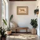 Vintage Framed Cheetah Canvas Wall Art Trendy Leopard Pictures 16×24 Inch