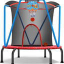 Zupapa No-Gap Design Trampoline for Kids Toddler Indoor Outdoor Small Trampolines for Baby with net Basketball Hoop for Age 2-5, 54'' 66''