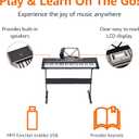 Amazon Basics Portable Electric Keyboard Piano with 61 Full Size Keys, Built-in Speakers, Songs for Learning, Digital Piano, Black