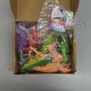 18 Pcs Colorful Dinosaur Birthday Party Decorations Mini Birthday Hat Animal Figure Model Cake Toppers with Mini Hat for Animals Themed Party