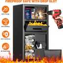 6.0 Cuft Large Heavy Duty Drop Safe for Business, Anti-Fishing Security Deposit Safe with Drop Slot, Combination Lock and Fireproof Bag, Anti-theft Commercial Safe Drop Box for Home Retail Office