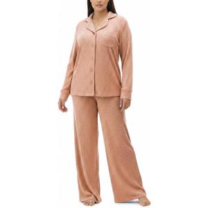 Women's Pajama Sets Long Sleeve Button Down Soft Knit Sleepwear 2 Piece Lounge Set (XXL)