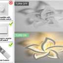 Garwarm Modern Ceiling Light,23.6 Dimmable LED Chandelier Flush Mount,Remote Control Acrylic Flower Celing Lamp Fixture for Living Room Dining Room Bedroom Hallway 45W White