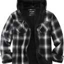 Womens Fleece Lined Jacket Fleece Zip Up Jacket Flannel Plaid shirt jacket Full Zip Hoodies for Women (X-Small, Black)