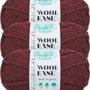Lion Brand Yarn Wool-Ease Thick & Quick Yarn, Soft and Bulky Yarn for Knitting, Crocheting, and Crafting, 3 Pack, Claret