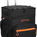 Rolling Cooler with Wheels and  Handle, + Can Leakproof Soft Sided Travel Cooler, Double Deck & Enhanced Stability Wheeled Cooler, Insulated Cool Bag for Camping,Grocery,Beach,Outdoor