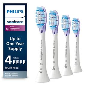 Philips Sonicare G3 Two-in-One - Genuine Replacement Electric Toothbrush Heads, White, 4 Pack One Year Supply, HX9054/65 Philips Sonicare G3 Two-in-One - Genuine Replacement Electric Toothbrush Heads, White, 4 Pack One Year Supply, HX9054/65
