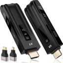 Beyn 2026 Wireless HDMI Transmitter and Receiver, 1080P@60Hz Output with 4K Decode, up to 328ft Range, Plug & Play for Laptop to TV, Projector, Monitor (Obsidian Black)