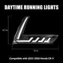 LED Front Bumper Fog Lights White Daytime Running Lights (DRL) Amber Turn Signal Lights Blue Low Beam Lights Compatible with 2023-2026 6th Gen Honda CR-V CRV