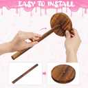 4 PCS Farmhouse Donut Stand for Dessert Table Donut Wooden Stand Bagel Stands Holder Doughnut Stands 10in Long for Wedding Birthday Parties Decorations Supplies, Reusable
