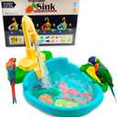 Parrot Shower, Parrot Bird Bathtub, Automatic Bird Bathtub Pet Bath Pool with Faucet, Bird Bathtub Swimming Pool Toy Bath Shower Water Dispense for Ferret, Goldfinch (Green)