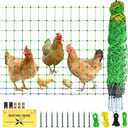 Poultry Netting Electric Fence, 49.6" H x 164' L, Portable Livestock Nets Mesh for Chickens, Ducks, Geese, Turkey, Electric Fencing for Backyards, Homesteaders, Farms, Ranches, Gardens (green)