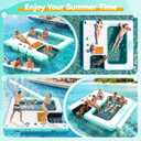 FBSPORT Inflatable Floating Dock with Water Hammock Dog Boat Ramp for Lake, 8ft Lake Floats for Adults Inflatable Island Platform Water Raft with Ladder, Tanning Pool Lounger for Sea Dock Boat, 8ft*8ft*0.5ft