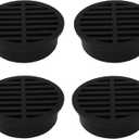 4" Outdoor Round Flat Drain Grate Cover (4, Black)