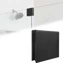 Frameless Glass Shower Door Latch - No Drill Sliding Stop for Privacy, Effective Pet Barrier for Bathroom, Removable & Damage-Free Accessory for Rental Homes & Shared Spaces (Black, 3/8 in)