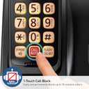 Panasonic Cordless Phone with Advanced Call Block, Bilingual Caller ID, Easy to Read Large High-Contrast Display, Expandable System with 1 Handset, KX-TGD810B (Black)