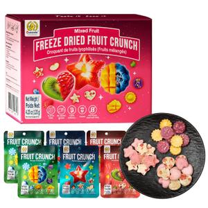 SUNGIVEN Freeze Dried Fruit Crisps Crunch Mixed Fruit 6 Packs Gluten Free Made with Fruit Vegan Healthy Snacks Ready to Eat for Yogurt Dessert (EXP 12/05/26)