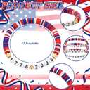 Huquary 48 Pcs 4th of July 250 Years of Freedom Theme Bracelets 1776-2026 Party Favors 250th Anniversary Memorial Day Party Supplies Red White Blue Patriotic Clay Bracelets for Independence Day Gift