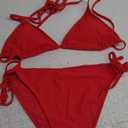 Tempt Me Women Triangle Bikini Sets Halter Two Piece Sexy Swimsuit String Tie Side Bathing Suit, Medium