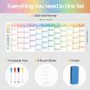 2026 Wall Planner Large 47.2"x16.5"  Double-Sided Laminated Year Calendar with Rolled Packaging, No-Crease Design, 8 Stickers  Home Office Wall Organiser, Bright Colours