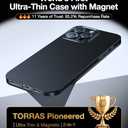 TORRAS Magnetic Slim-Fit for iPhone 16 Pro Max Case, Ultra-Thin 16 ProMax Phone Case Compatible with MagSafe, Light Anti-Scratch Matte Hard PC Bayer 6.9 inch OriginFit, Black