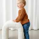 PATPAT Baby Girls Boys Newborn Sweater Crewneck Pull Over Knit Solid Long Sleeve Fall Winter Clothes (3-6 Months, Light Tan)