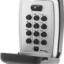 Master Lock Wall Mount Key Lock Box with Push Button for House Keys, Outdoor Safe with Combination Lock, 5 Key Capacity, 5423EC , Black