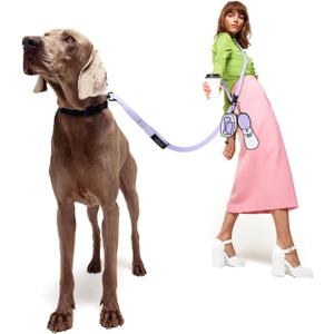 Hands Free Dog Leash, 8.2ft Multifunctional Crossbody Rope with Explosion-Proof Handle and Adjustable Training Hands Free Leash for Dogs Walking(Purple)