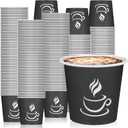 4 oz Paper Coffee Cups - 500 Pack Paper Espresso Cups, Disposable Coffee Cup, Small Paper Cup for Hot or Cold Beverage, Espresso, Cappuccino for Party, Picnic, Home, Office and Business (Black)