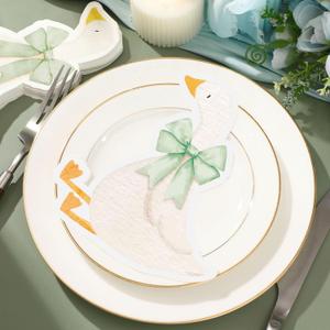Honeydak 50 Pcs One Silly Goose Paper Napkins Sage Green Bow One Silly Goose Disposable Napkins Birthday Decorations for 1st Birthday Party Baby Shower Decorations Table Supplies