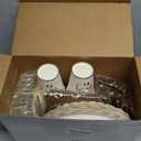 Yungyan 400 Pcs Baby Shower Dinnerware for 50 Guest Baby Shower Paper Plate Napkin Set Gender Reveal Plate Napkins Cup Footprint Disposable Knives Fork Spoon Gender Reveal (Gold,Hey)