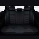 Car Seat Covers in The Back Row, Stylish Sport Seat Cover, Premium Nappa Leather Car Seat Cover. Automobile Seat Covers Sets.(Pure Black)