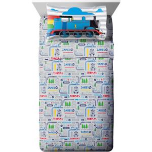 Jay Franco Thomas & Friends Stitch in Time Toddler Sheet Set - 3 Piece Set Super Soft and Cozy Toddlers Bedding - Fade Resistant Microfiber Sheets (Official Mattel Product)