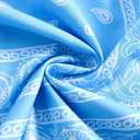 Men's Paisley Print Graphics Shorts Drawstring Waist Casual Boho Tribal Print Summer Shorts with Pockets (Blue, L)