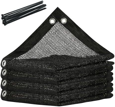Amgo 50% Black Shade Cloth, 20FT x 24FT Mesh Tarp, Black Sun Shade Netting with HDPE Material and Heavy Duty Grommets Shade for Greenhouse, Garden, Patio Plants, Pergola (We Make Custom Size)