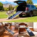 Adjustable Wooden Dog Ramp for Small & Medium Dogs, 39.4" Long x 15.8" Wide Portable Pet Ramp for Bed, Couch, Sofa & Car, Anti-Slip Carpet, Lightweight Foldable Indoor Outdoor Travel Dog Ramp