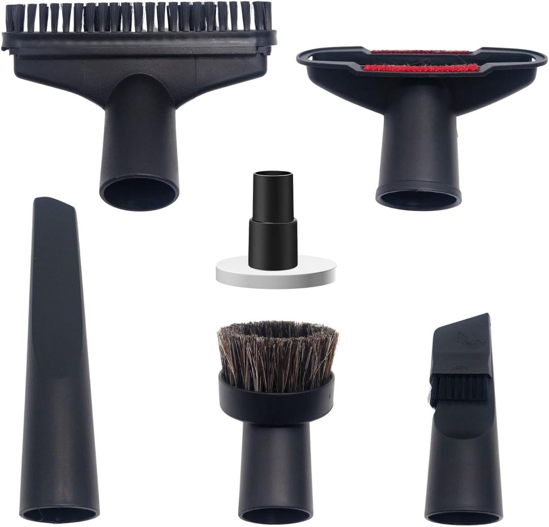 Universal 1.25 Inch (32MM) Vacuum Brush Attachments with Hose Adapter Kit for Small Shop Vacs Hose 1-1/4'', 1-3/8'' & 1-1/2'' - Accessories for Small Shop Vacs
