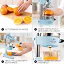 Zulay Kitchen Cast-Iron Orange Juice Squeezer - Heavy-Duty, Easy-to-Clean, Professional Citrus Juicer - Durable Stainless Steel Lemon Squeezer - Sturdy Manual Citrus Press & Orange Squeezer (Blue)