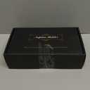 Wican Guest Towel Holder Tray for Bathroom, Oak and Iron Napkins Holder for Powder Room Dinning Table Wooden Basket for Disposable Paper Hand Towels Black & Walnut (9.06 x 5.51 x 2.56 inchs)