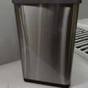 EKO Mirage-T 50 Liter / 13.2 Gallon Touchless Rectangular Motion Sensor Trash Can, Brushed Stainless Steel Finish