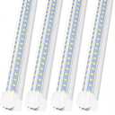 Led Shop Lights,Led Shop Lights 4FT 50W 6500K 7000LM Clear White,Shop Light 4FT 110V Linkable Integrated V-Shape for Shop Garage,Warehouse,Workbench and Workshop Commercial Bay Lighting(4-Pack)